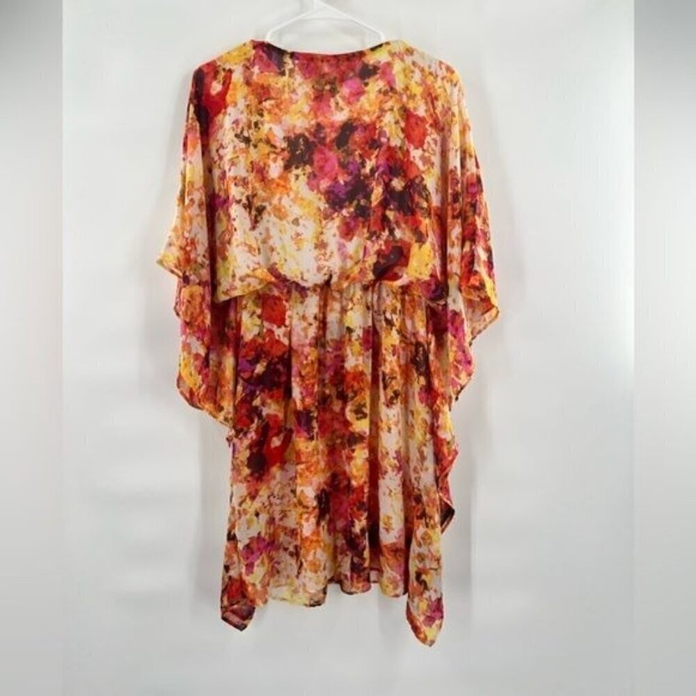 Thalia Sodi floral dress size L kaftan orange - Picture 5 of 8